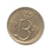 25 сантимов 1964-1975 годов Бельгия, Надпись на голландском - 'BELGIE' (из обращения)