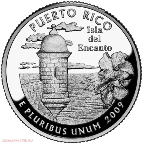 25 центов Пуэрто-Рико №52 (2009 г.) D unc