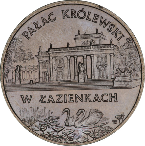 2 злотых Королевский дворец в Лазенках 1995 г. UNC