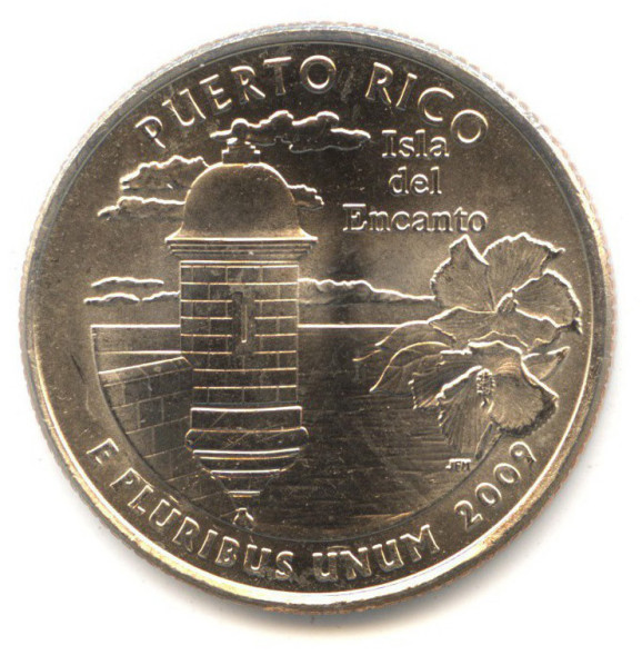 25 центов Пуэрто-Рико №52 (2009 г.) P unc