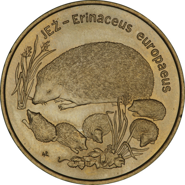 2 злотых Еж 1996 г. UNC