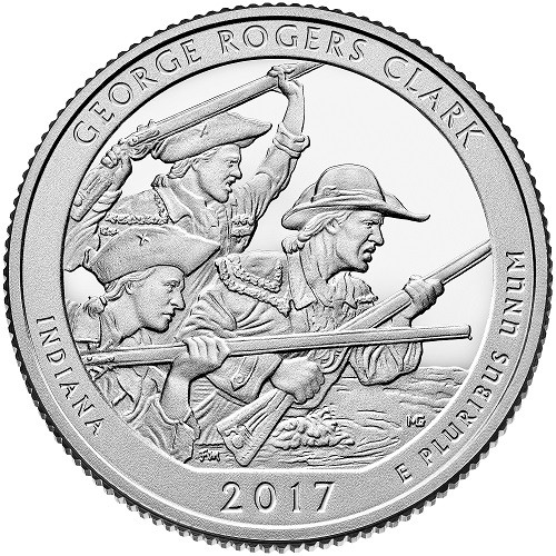 25 центов Национальный исторический парк имени Дж. Р. Кларка №40 P unc