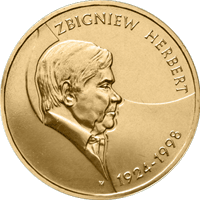 2 злотых 10 лет со дня смерти Збигнева Херберта (1924-1998) 2008 г. UNC