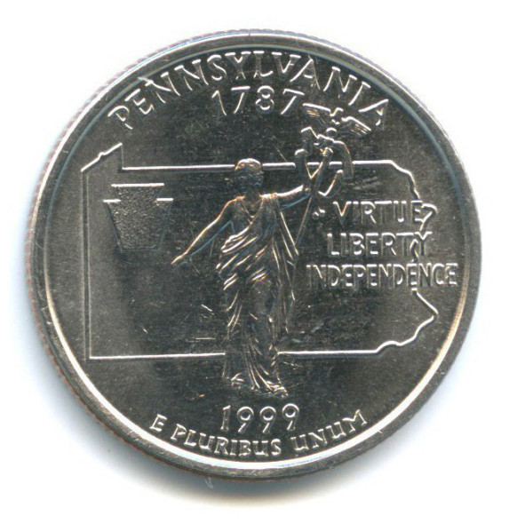 25 центов Пенсильвания №2 (1999 г.) P unc
