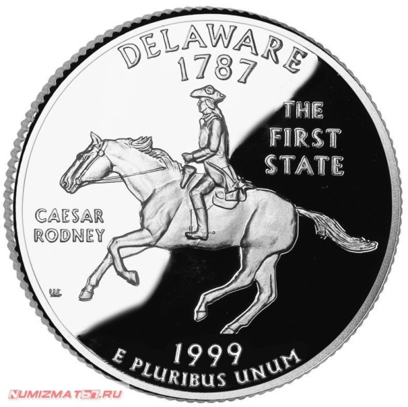 25¢ Делавэр №1 (1999 г.) D unc