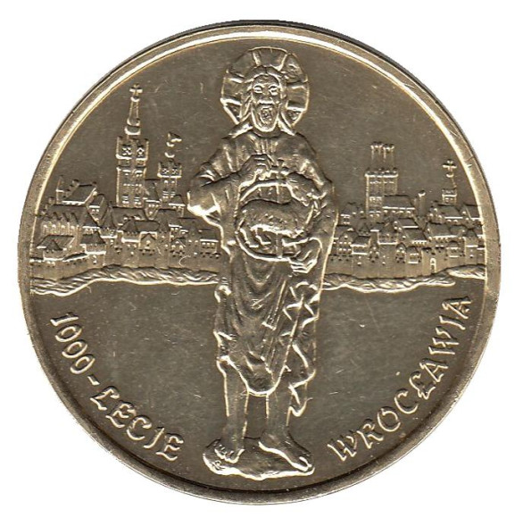 2 злотых 1000-летие Вроцлава 2000 г. UNC