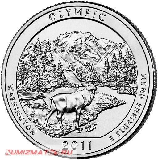 25 центов Национальный парк Олимпик №8 (2011 г.) D unc