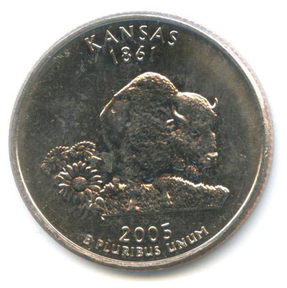 25 центов Канзас №34 (2005 г.) P unc