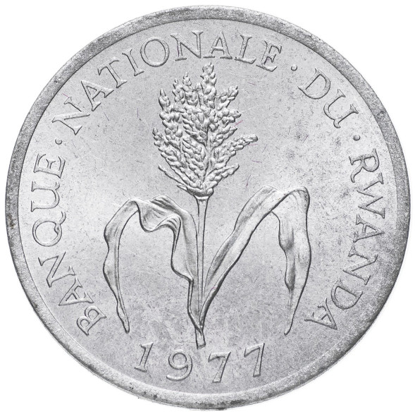 1 франк 1974-1985 года Руанда, XF (из обращения)