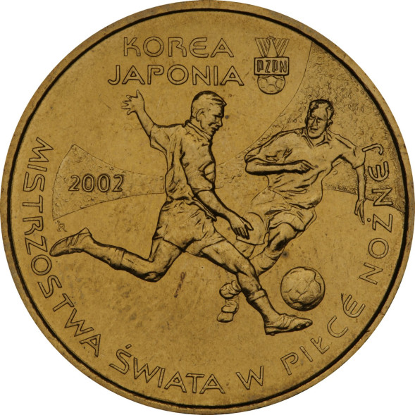 2 злотых Чемпионат мира по футболу 2002 года, Корея - Япония, 2002 г. UNC