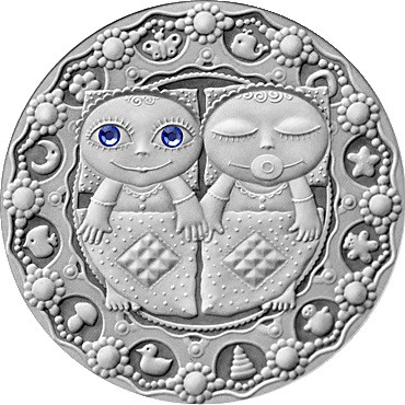 20 рублей Близнецы 2009 г. серебро Ag