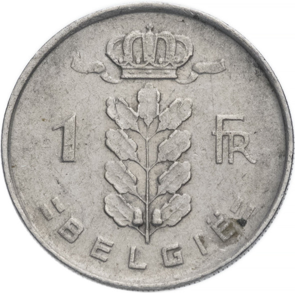 1 франк 1950-1988 года Бельгия, XF (из обращения), Надпись на голландском