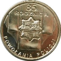2 злотых 85 лет Полиции Польши 2004 г. UNC