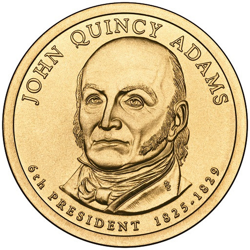 1 доллар Джон Куинси Адамс №6 P 2008 г., unc