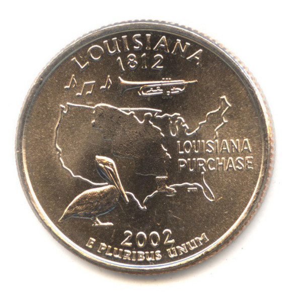 25 центов Луизиана №18 (2002 г.) P unc