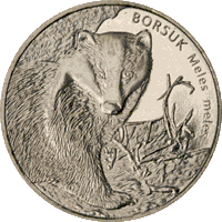 2 злотых Барсук 2011 г. UNC
