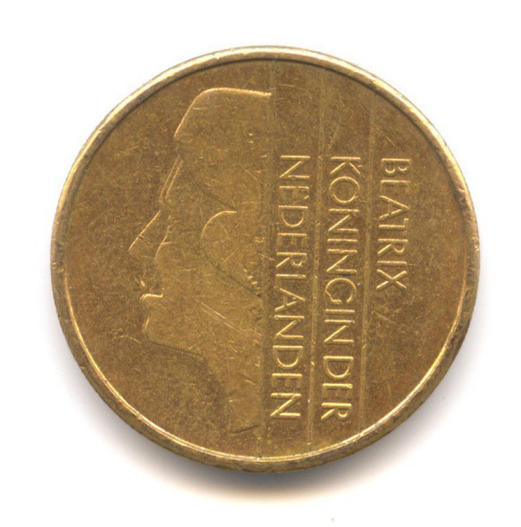 5 гульденов 1991 года Нидерланды, XF (из обращения)