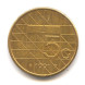 5 гульденов 1991 года Нидерланды, XF (из обращения)