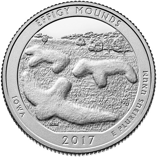 25 центов Национальный памятник Эффиджи-Маундз №36 P unc
