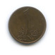 1 цент 1966 года Нидерланды, XF (из обращения)