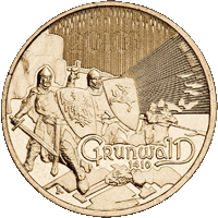 2 злотых Грюнвальдская битва 2010 г. UNC